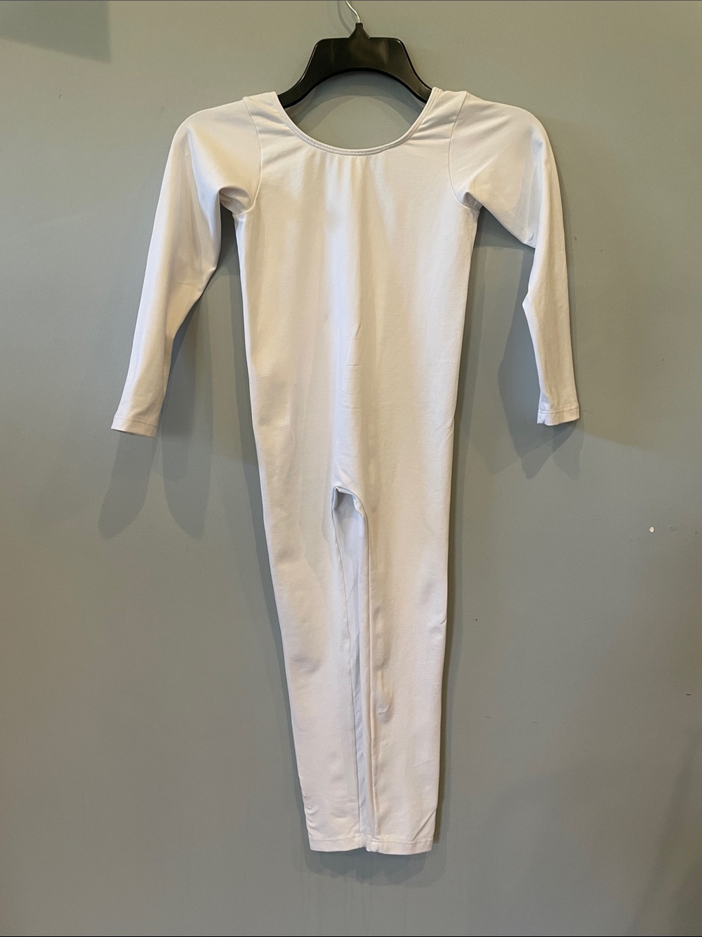 Kids White Long Sleeve One-Piece Body Suit eurotard large
